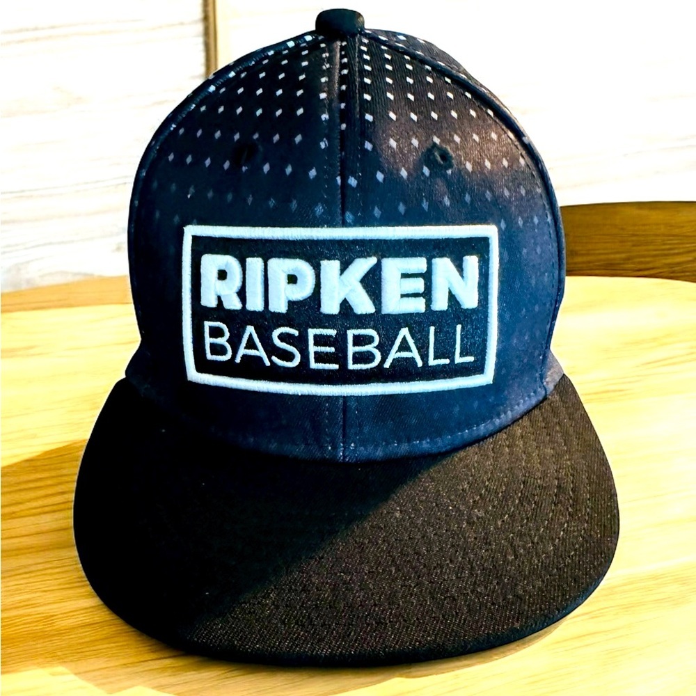 RIPKEN BASEBALL Black Gray Flex Fit XS Domeheadwear Hat Cap EUC